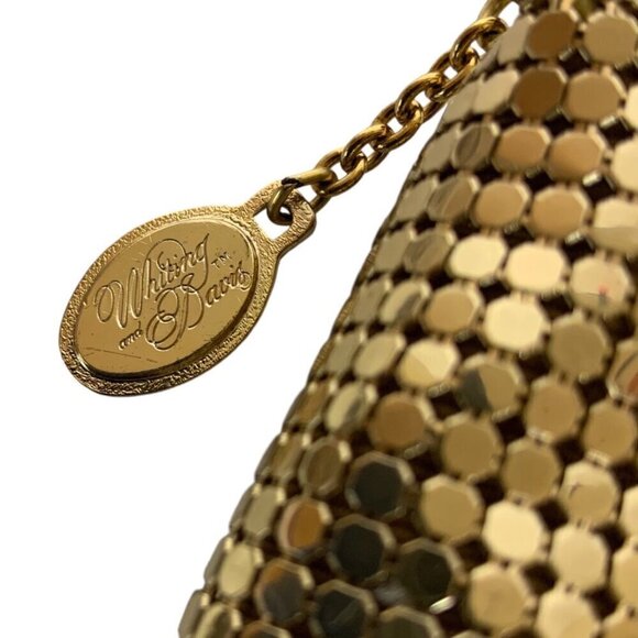 Whiting & Davis Gold Mesh Clutch Bag and Mirror Set Evening Formal Glam - Picture 4 of 8